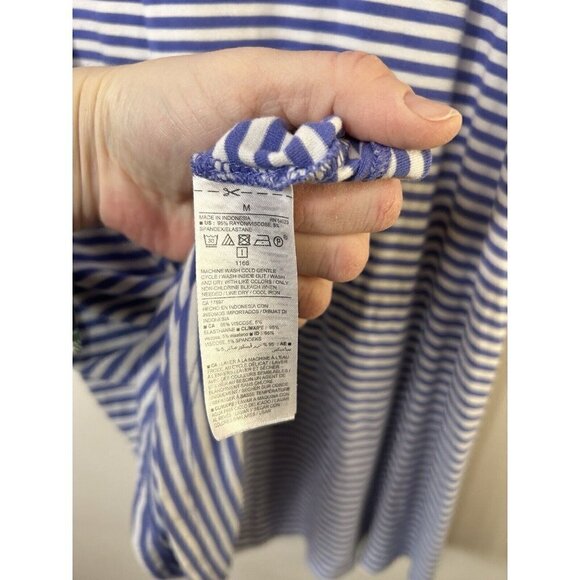Old Navy Womens Blue Striped Short Sleeve Round Sleeve Shift Dress Size Medium - Picture 9 of 9